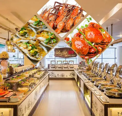 Buffet Gánh Khách Sạn Bông Sen – Trải Nghiệm Ẩm Thực Đỉnh Cao Tại Địa Điểm Sang Trọng
