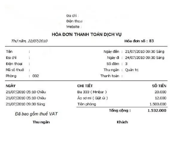 Hóa Đơn Khách Sạn: Tầm Quan Trọng, Cách Kiểm Tra Và Những Lưu Ý Khi Nhận, Lưu Trữ