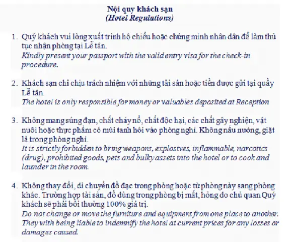 Mẫu Nội Quy Khách Sạn Mẫu Nội Quy Khách Sạn
