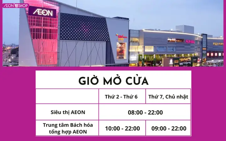 Aeon Bình Dương Mấy Giờ Đóng Cửa Aeon Bình Dương Mấy Giờ Đóng Cửa
