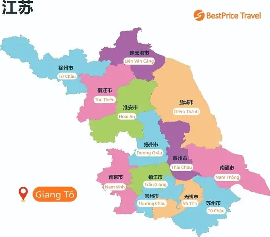 Bản Đồ Tỉnh Giang Tô Trung Quốc Bản Đồ Tỉnh Giang Tô Trung Quốc