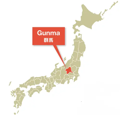 Bản Đồ Tỉnh Gunma Nhật Bản