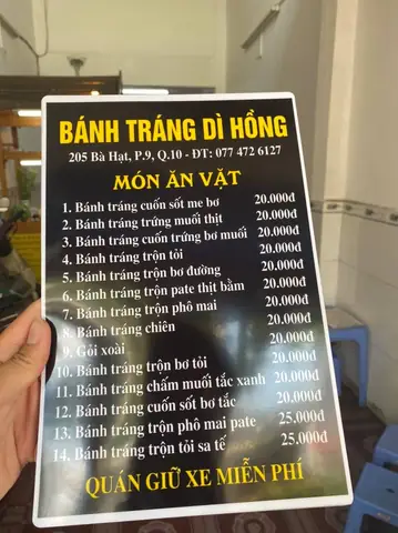 Bánh Tráng Dì Hồng Quận 10 Bánh Tráng Dì Hồng Quận 10