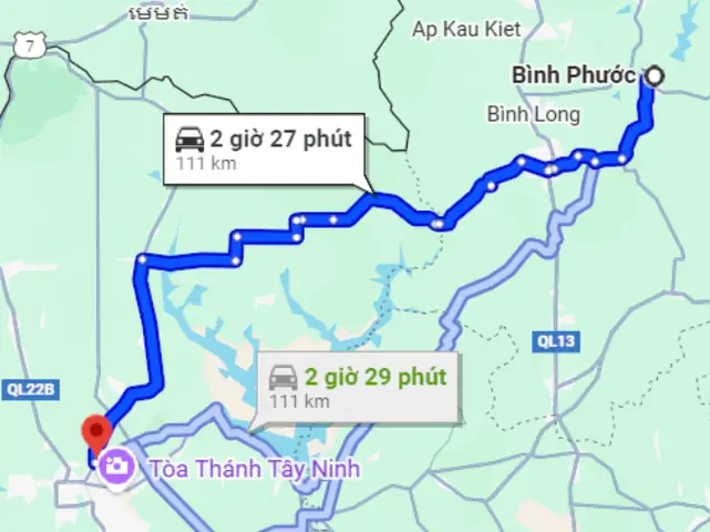 Bình Phước Đi Tây Ninh Bao Nhiêu Km