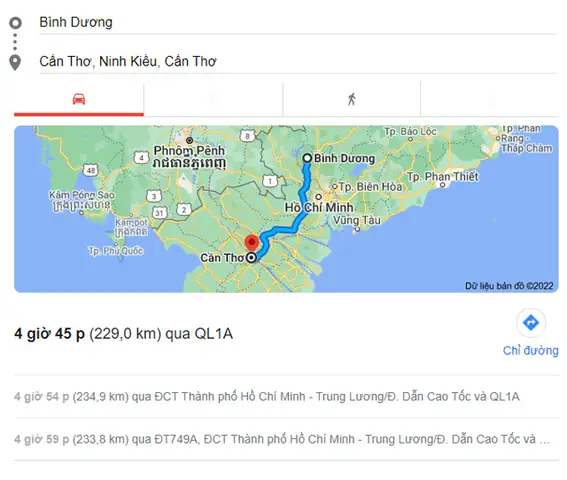 Cần Thơ Đi Bình Dương Bao Nhiêu Km
