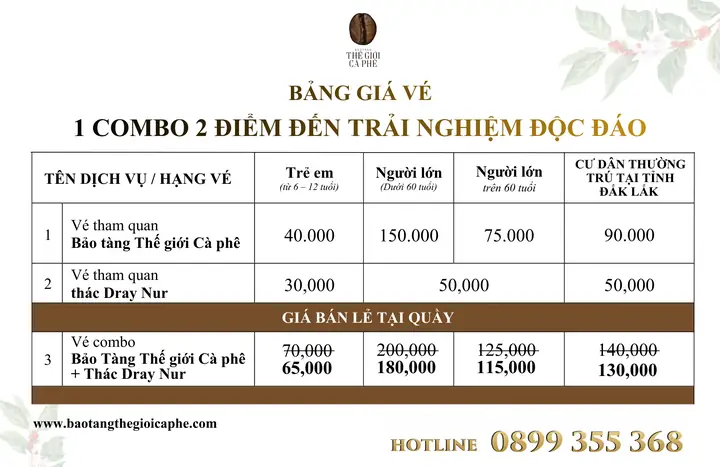 Giá Vé Bảo Tàng Cà Phê Buôn Ma Thuột