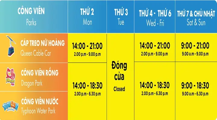 Giờ Mở Cửa Cáp Treo Nữ Hoàng Giờ Mở Cửa Cáp Treo Nữ Hoàng
