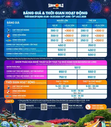 Giờ Mở Cửa Sun World Hạ Long Giờ Mở Cửa Sun World Hạ Long