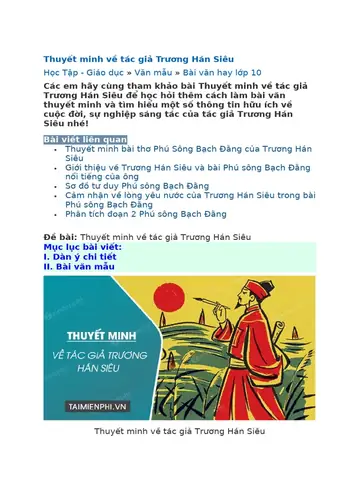 Giới Thiệu Về Trương Hán Siêu Giới Thiệu Về Trương Hán Siêu