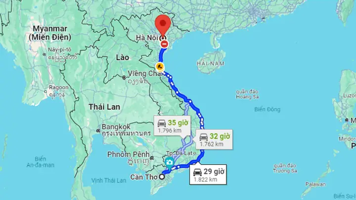 Hà Nội Đi Cần Thơ Bao Nhiêu Km