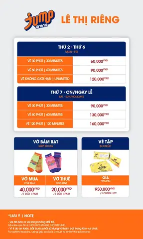 Jump Arena Lê Thị Riêng Giá Vé Jump Arena Lê Thị Riêng Giá Vé