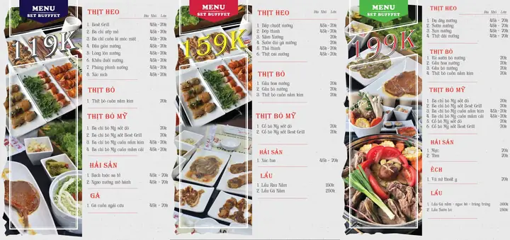 Menu Nhất Nướng 62 Trần Vỹ Menu Nhất Nướng 62 Trần Vỹ