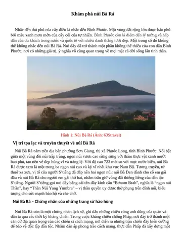 Thuyết Minh Về Núi Bà Rá Thuyết Minh Về Núi Bà Rá