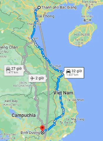 Từ Bắc Giang Đến Huế Bao Nhiêu Km