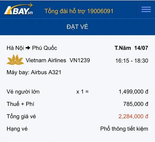 Vé Hà Nội Đi Phú Quốc