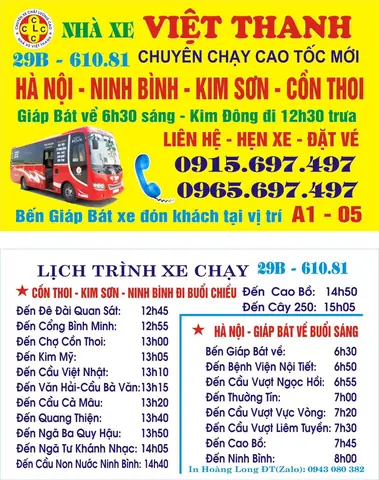 Xe Khách Ninh Bình Giáp Bát