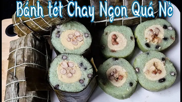 Bánh Tét Chay Nhân Đậu Xanh
