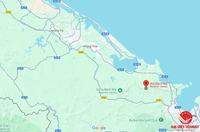 Dãy Bạch Mã Trên Bản Đồ Dãy Bạch Mã Trên Bản Đồ