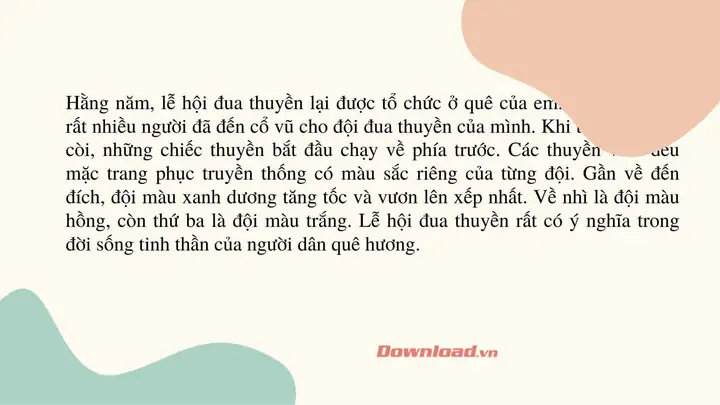 Tả Lễ Hội Đua Thuyền Lớp 5 Tả Lễ Hội Đua Thuyền Lớp 5