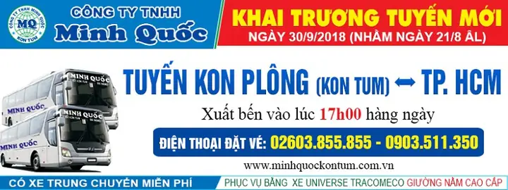 Xe Minh Quốc Kon Tum Sài Gòn Xe Minh Quốc Kon Tum Sài Gòn